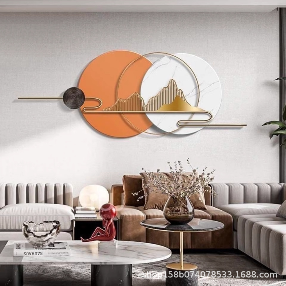 Wrought Iron Wall Hanging for Living Room Sofa Background Wall Decoration, Simple Style Wall Art Decoration for Home, Modern Minimalist