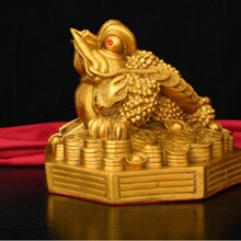 黄铜金蟾摆件八卦金蟾店铺开业礼品客厅办公室装饰大号三足金蟾蜍