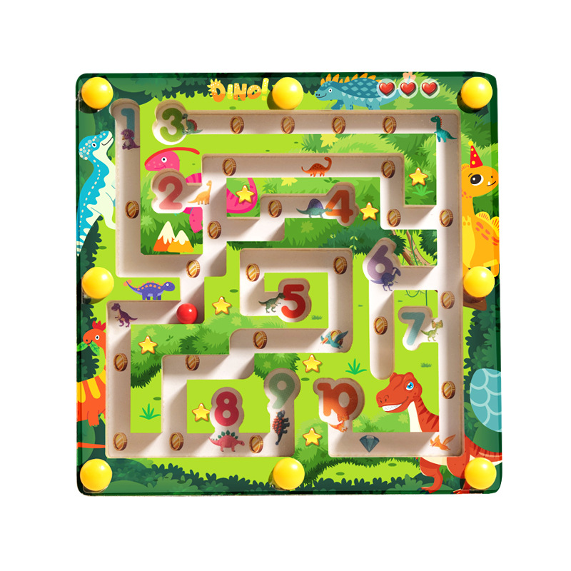 Rompecabezas para niños, bolígrafo magnético, laberinto digital, educación temprana Montessori, clasificación de color de madera, tablero de conteo, juguete con cuentas