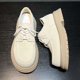 Derby Shoes Men's Commuting Summer New Trendy Work Shoes British Leather Shoes Heightening Casual Thick
