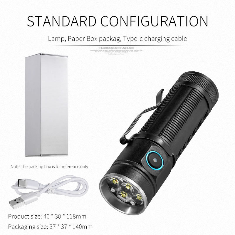 Transfronterizo nueva linterna de luz fuerte multifuncional ocho ojos brillante pequeña pistola de acero al aire libre impermeable larga resistencia lámpara de iluminación