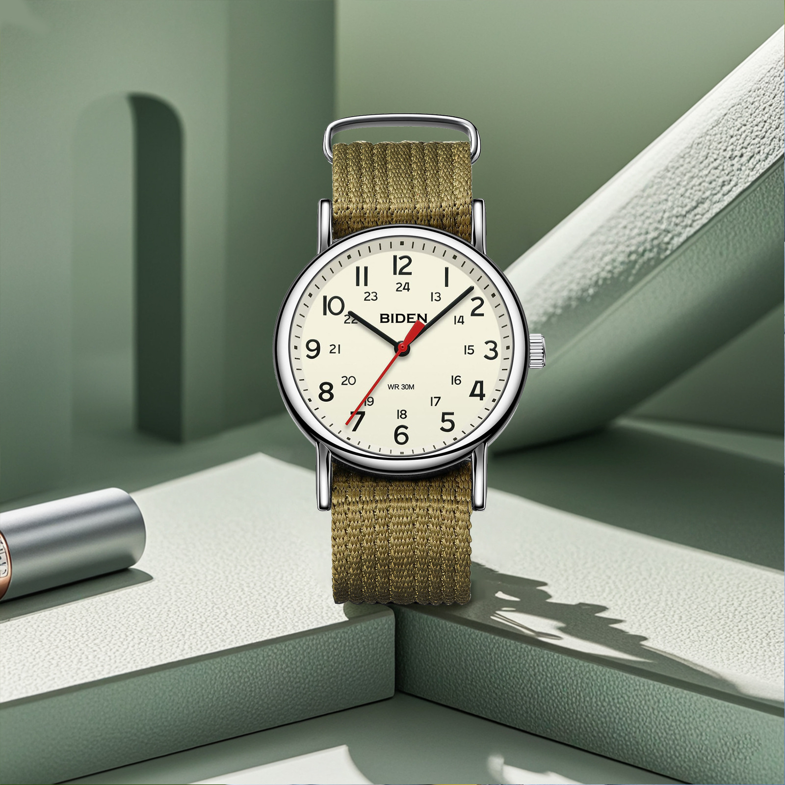 BIDEN Men's Watch Wholesale Guangzhou Watch Sports Quartz Watch Waterproof Nylon Strap Men's Watch Cross-border Hair