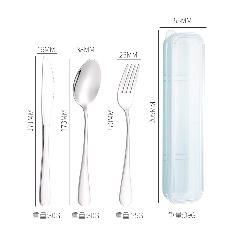 Cuchillo y tenedor de cubierta de acero inoxidable transfronterizo cuchillo y tenedor de tres piezas hotel cuchillo y tenedor de filete de comida occidental conjunto portátil regalos