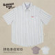 Japanese Style Retro Vertical Stripe Shirt Men's and Women's Summer Short-sleeved Casual All-match high quality Pure Cotton Couple's Thin Shirt