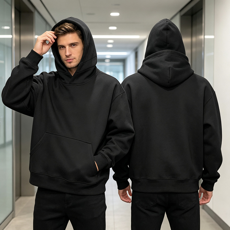 Spring and autumn men's sports and leisure long-sleeved sweatshirt for fitness, running, and training, loose fit, plus size, heavyweight, thickened pullover jacket