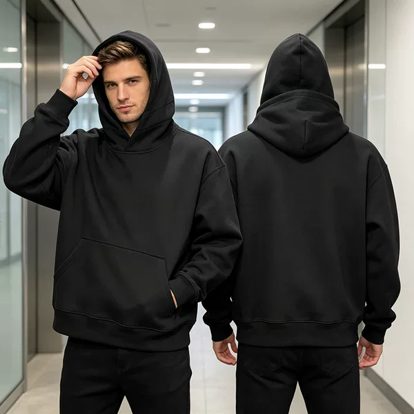 Spring and autumn men's sports and leisure long-sleeved sweatshirt for fitness, running, and training, loose fit, plus size, heavyweight, thickened pullover jacket