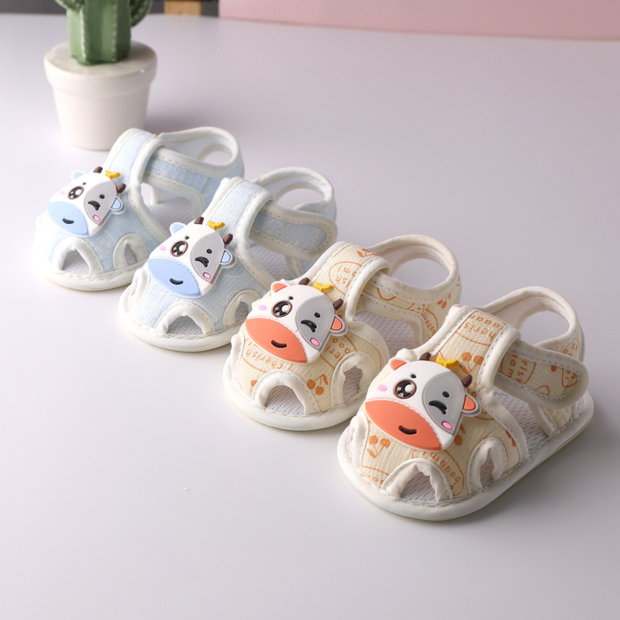 0-1岁宝宝鞋子夏季凉鞋软底学步鞋6-12个月婴儿布鞋韩版魔术贴鞋