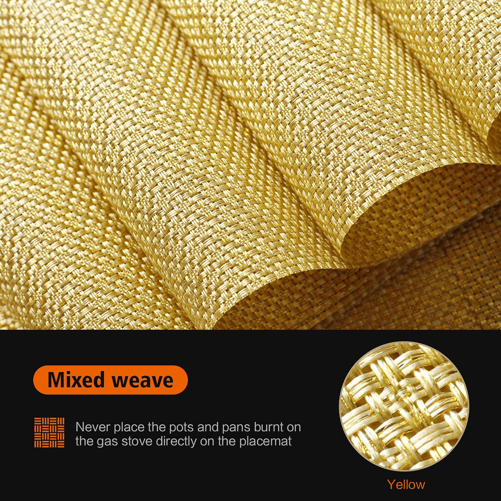 Venta caliente transfronteriza manteles de oro de seda brillante PVC Western placemat color de aislamiento antideslizante estera del hotel almohadilla decorativa estera