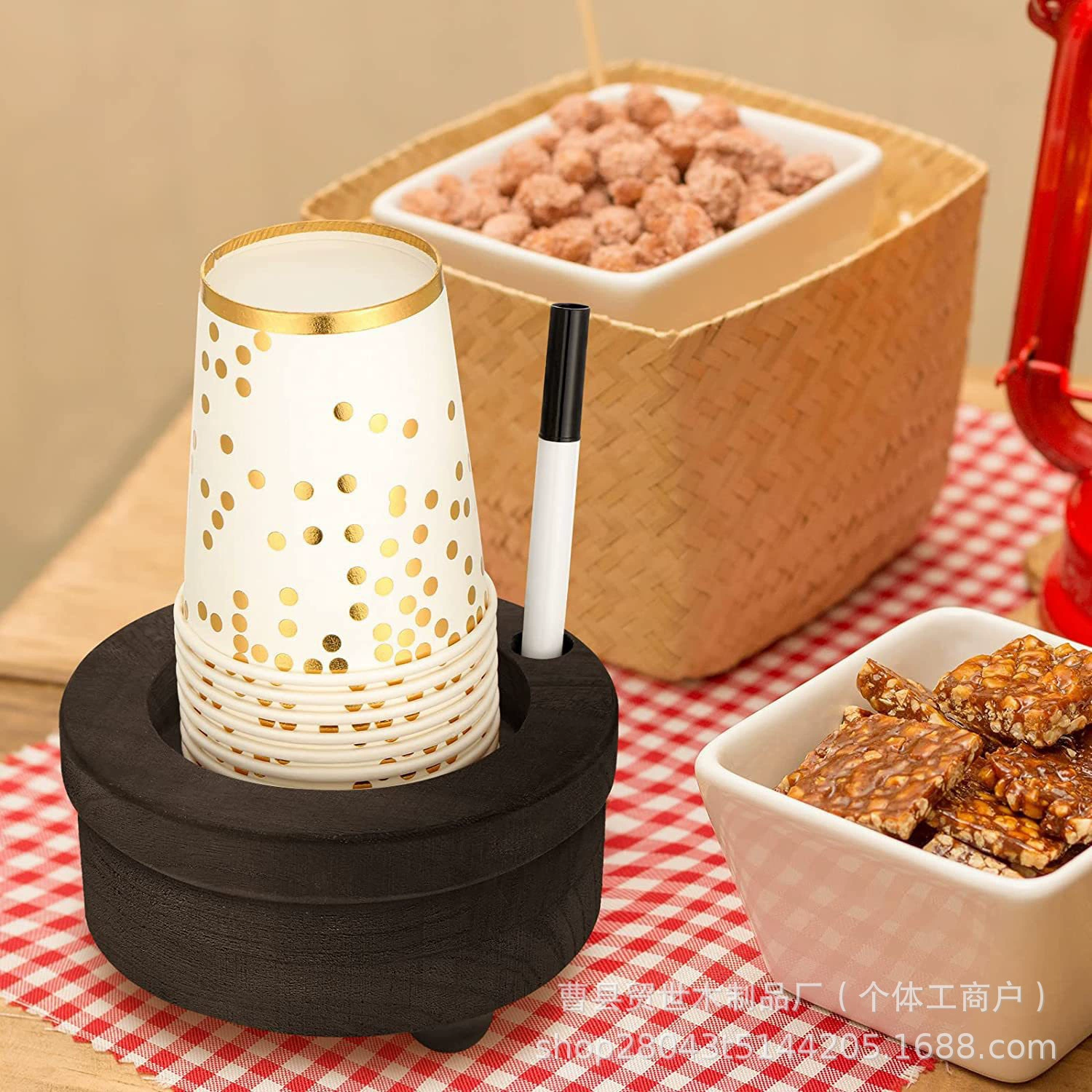 Трансграничный деревянный держатель для бумажных стаканчиков, одноразовая стойка для хранения бумажных стаканчиков с держателем для маркера, коробка для раздачи стаканчиков для воды, держатель для стаканчиков для воды