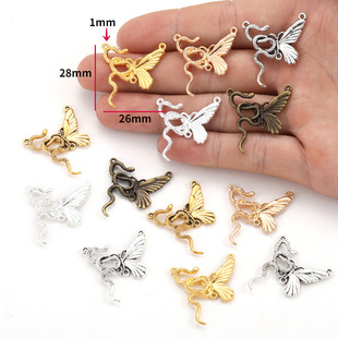 DIY alloy jewelry accessories snake wrapped butterfly animal pendant bracelet necklace keychain decorative accessories pendant wholesale