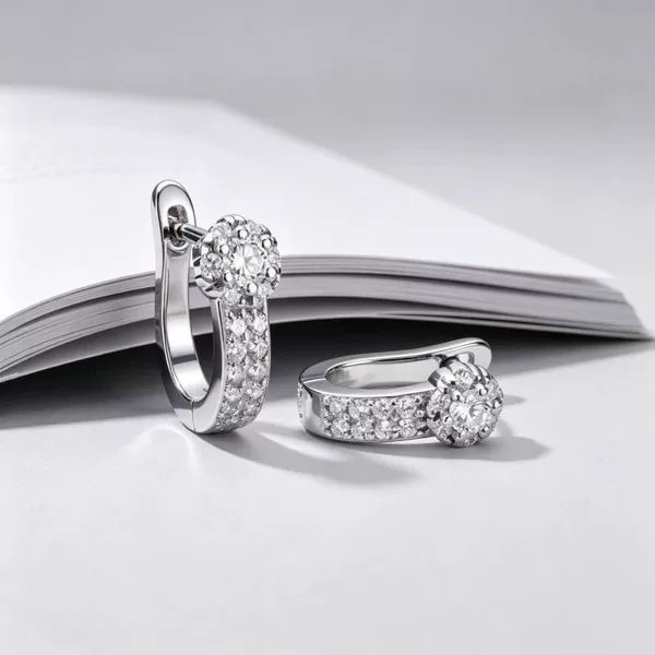 Cross-border new U-shaped zircon earrings, stylish and chic, with a unique and niche design, versatile geometric earrings for wholesale