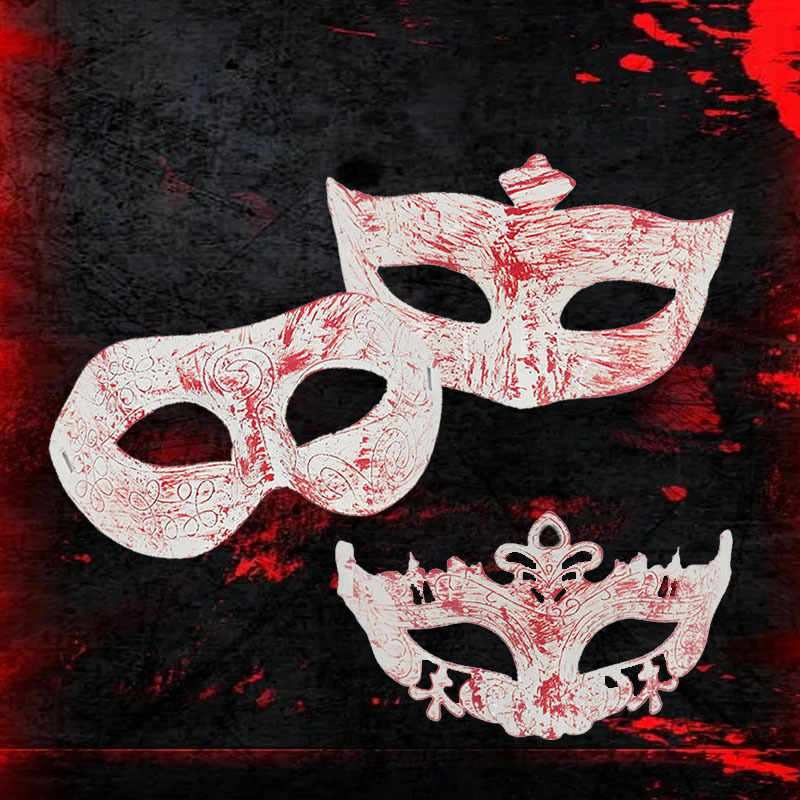 Halloween ventas en caliente nuevo retro horror sangre máscara media cara disfraz de fiesta espectáculo de baile props de película
