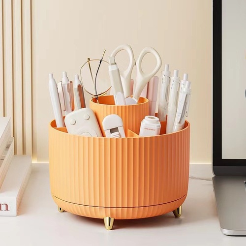 Makeup Storage Box Desk Makeup Brush Storage Rotating Home Living Room Shelf Pen Holder Tube Blue Lipstick Box