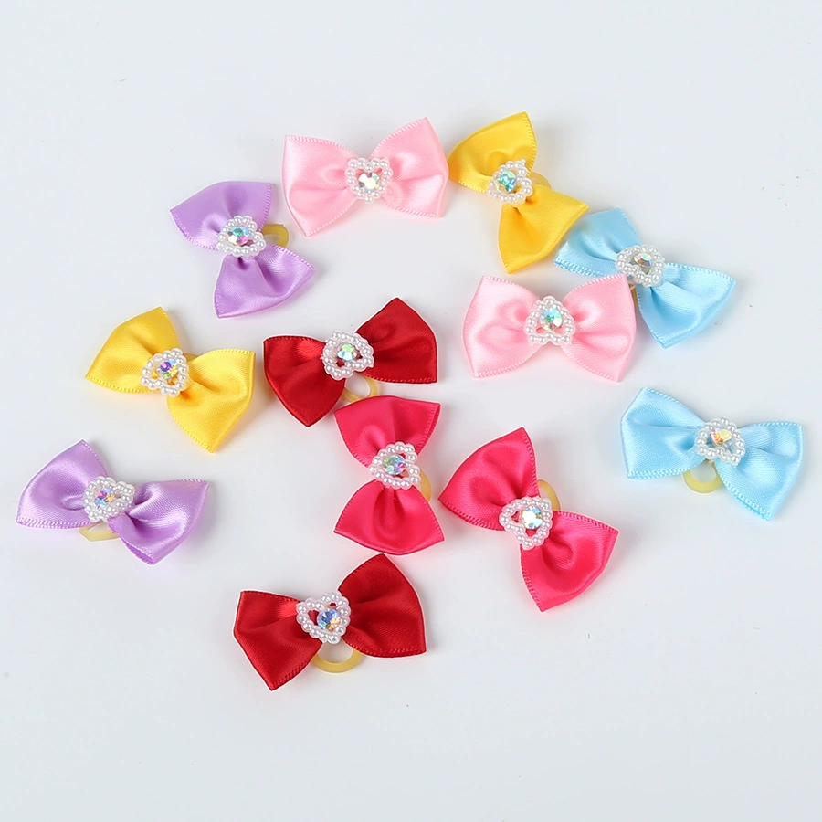 Товары для домашних животных Лук для домашних животных Аксессуары для хризантем Резиновое сухожилия Marzis Йоркшир Тедди Голова Цветочные аксессуары