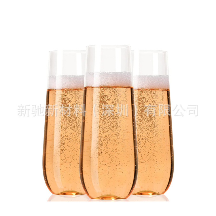 9ozPET taza de champán de plástico taza de champán creativa taza de jugo taza de helado copa de vino vidrio de vino de plástico resistente a las caídas