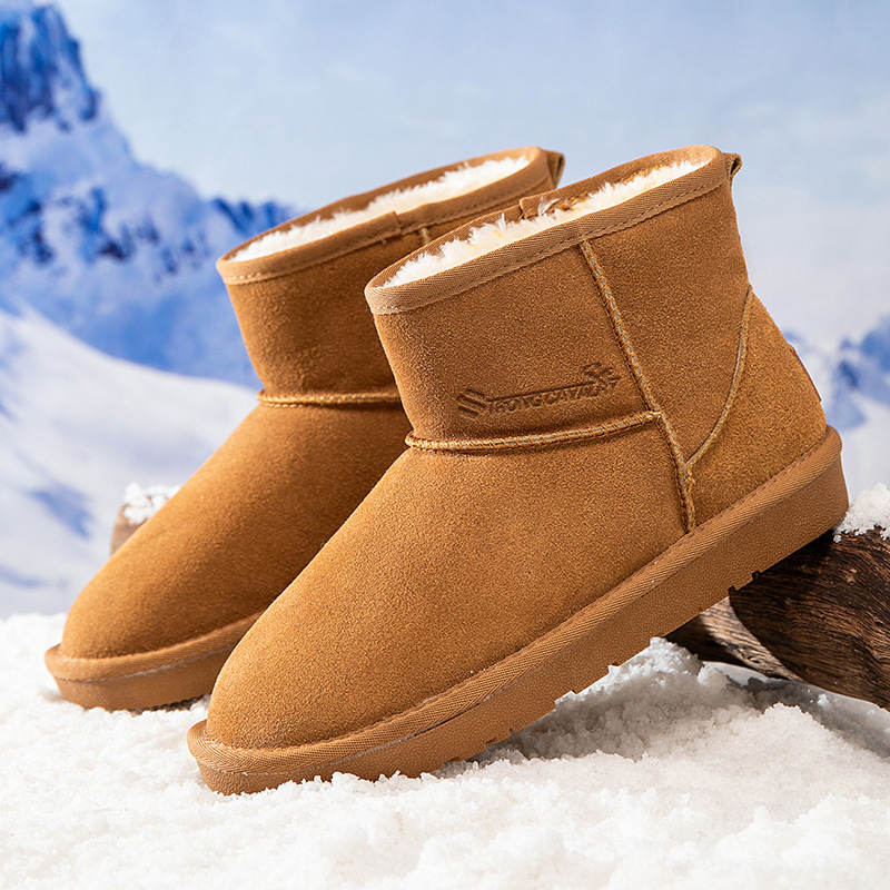 TRONG CAVARY雪地靴女款短筒加绒加厚保暖棉鞋防滑冬季韩版男女鞋