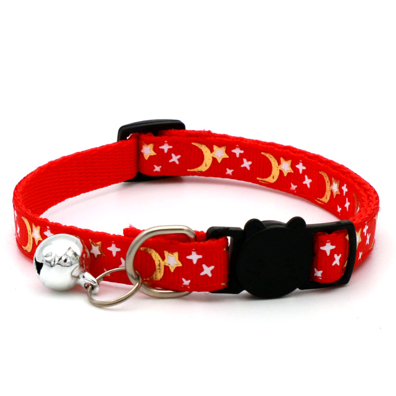Pet Bronzing Moon Xingx Cat Dog Collar Cat Buckle Gold Separated Reflective Safety Buckle Collar display picture 4