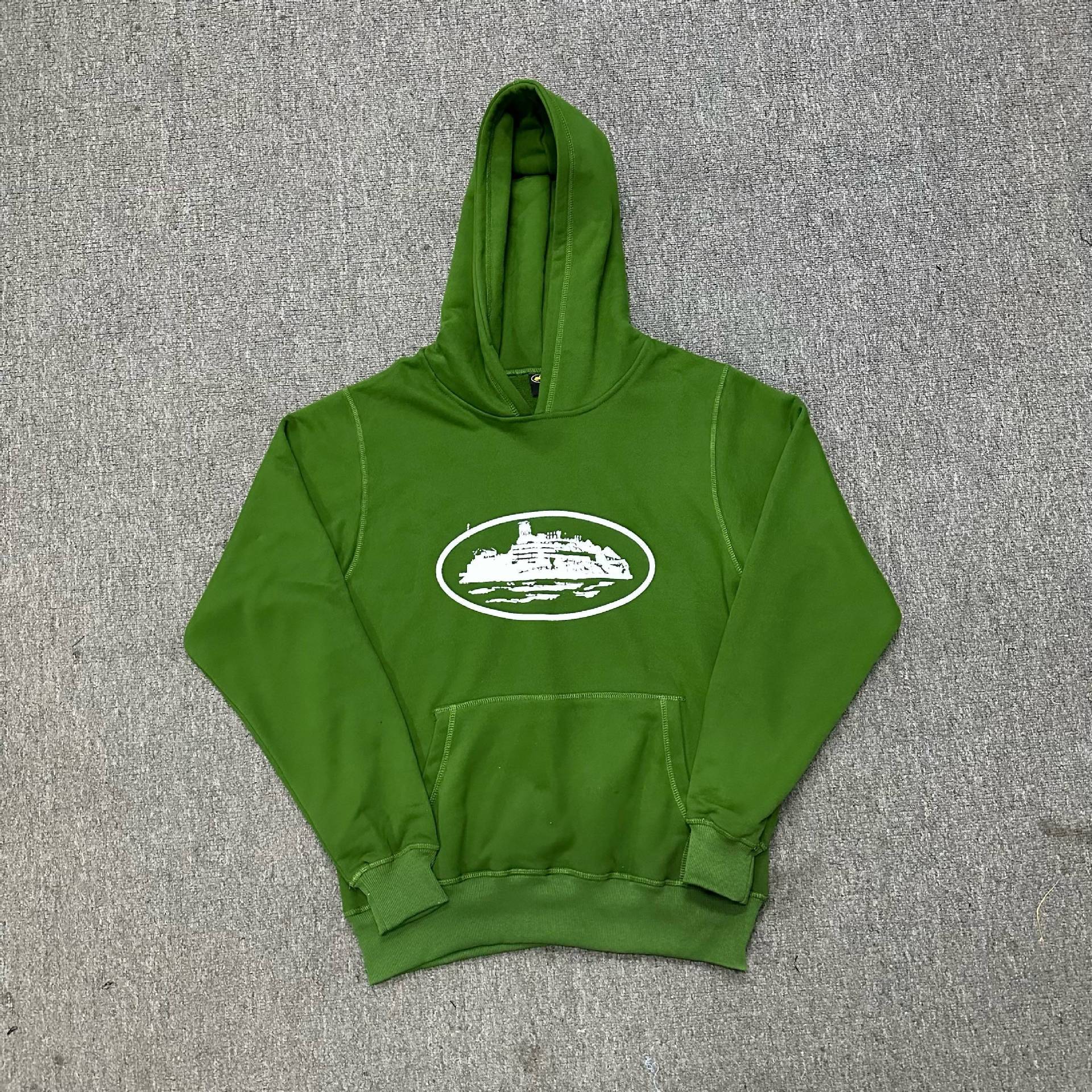 Corteiz marca de moda estadounidense Alcatraz con cremallera sudadera con capucha suelta traje de calle con estampado de letras suéter hombres