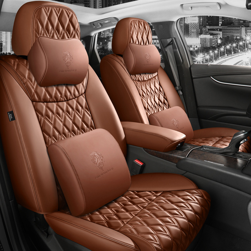 新款专车专用新美式格调独特优质如意纹纳帕皮耐磨耐用汽车坐垫