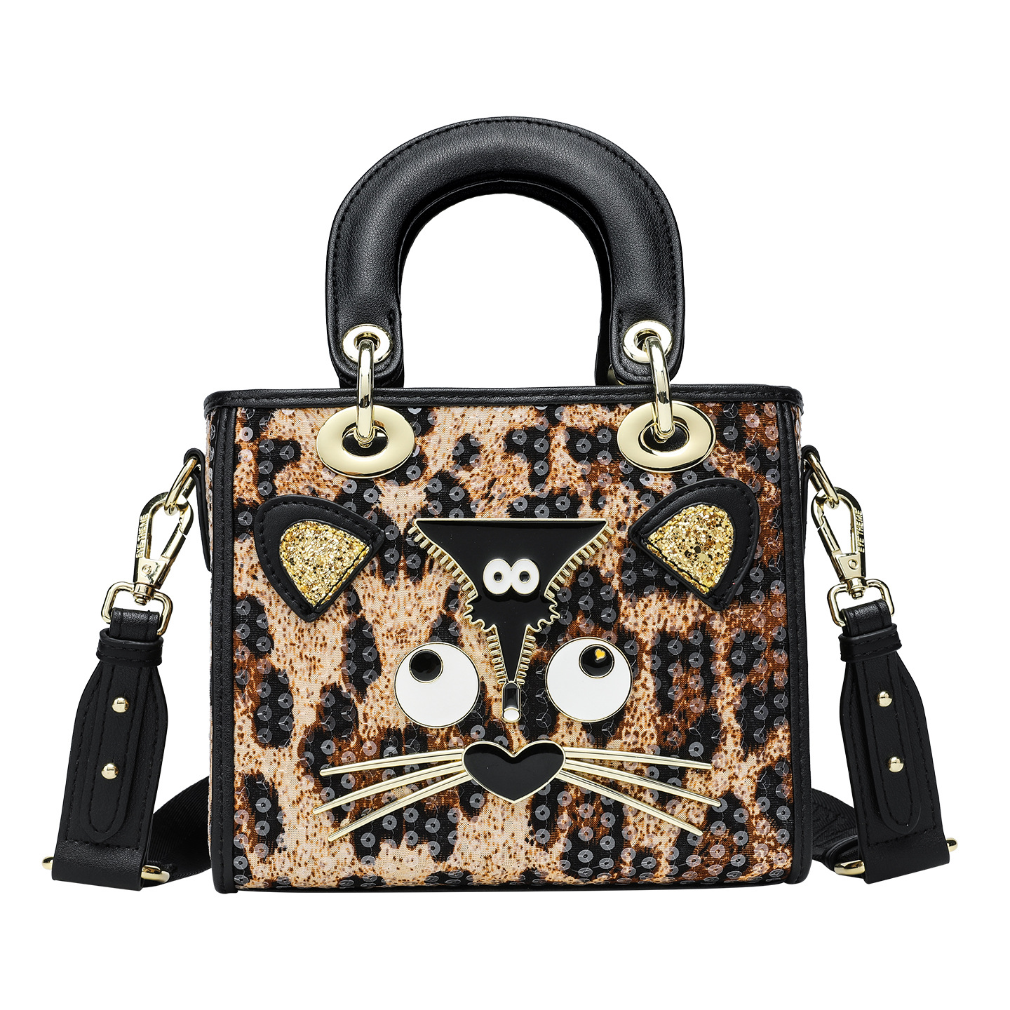 Europa y los Estados Unidos Leopard de alta calidad bolso de mano de mujer bordado con cuentas de estilo Diana nicho de bolso de mujer 2866 #