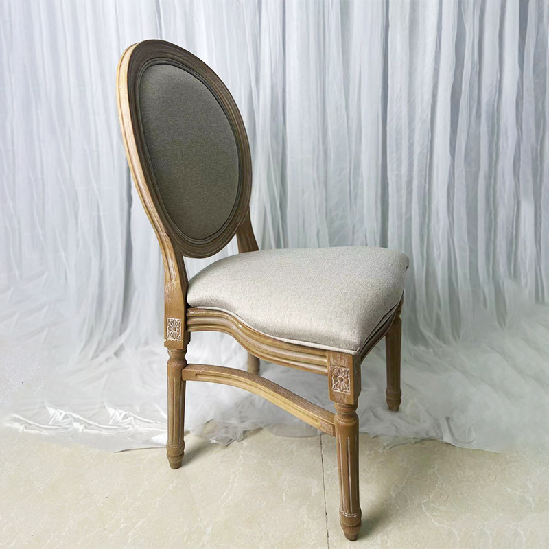 Sillas de comedor de plástico antiguas de estilo retrógrado francés sillas de espalda redonda de café sillas de boda rurales estadounidenses