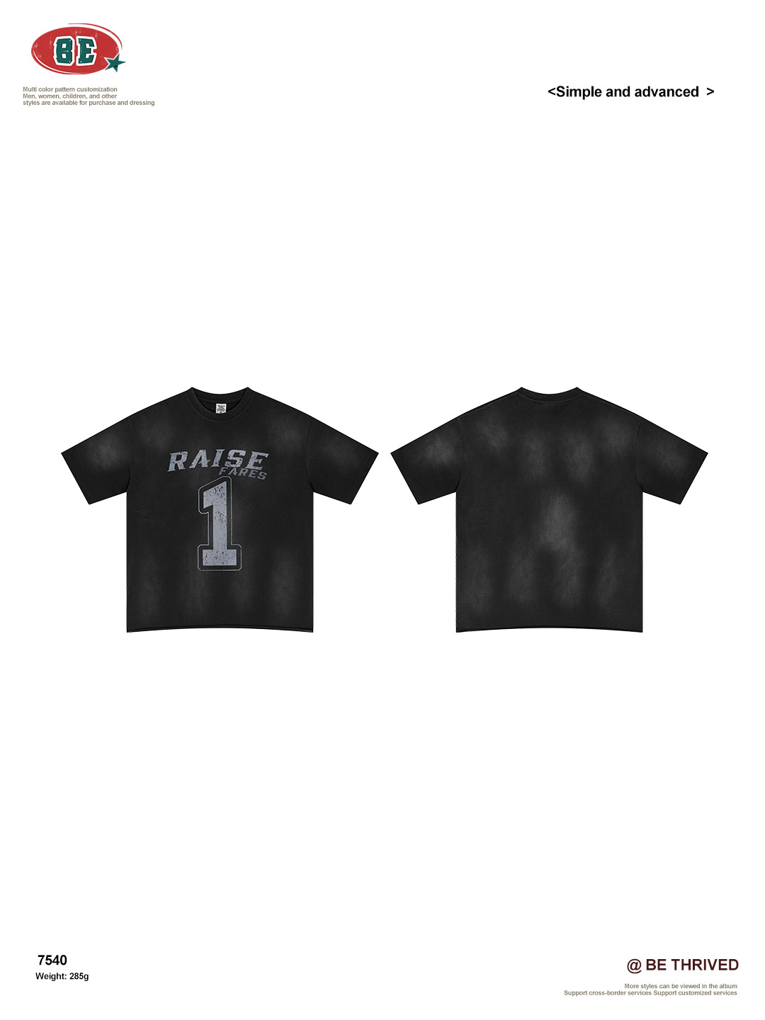 Be Hombres| 2025 verano americano retro sensación de diseño impresa camiseta de manga corta con camiseta de goma negra pesada ropa de moda para hombres