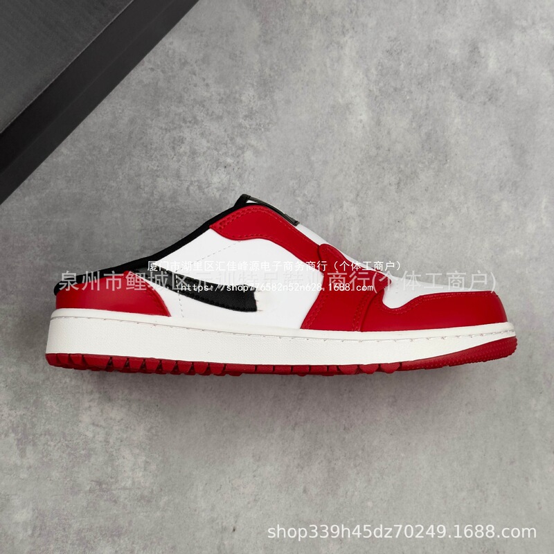 Half-Slip Aj1 Wear-Resistant Mule Pure Original Putian Slip-On Slippers Sneakers Low-Cut Anti-Wear Joe 1 Golf Men and Women