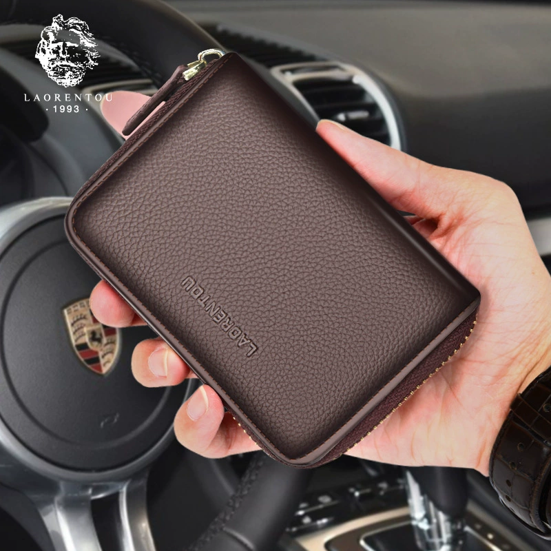 2024 мужской держатель для карт из натуральной кожи, многофункциональный кошелек, большой вместительный женский кошелек для монет, компактная сумка для карт с несколькими слотами для карт