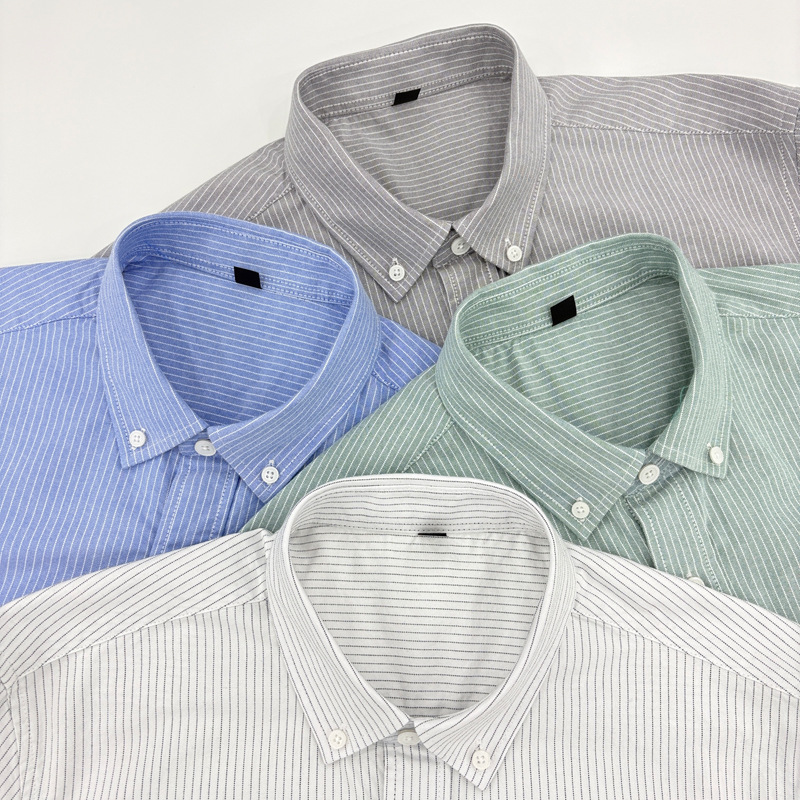 2026 Autumn New Men's Pure Cotton Vertical Striped Shirt, Slim Casual Versatile Long Sleeve Shirt for Men