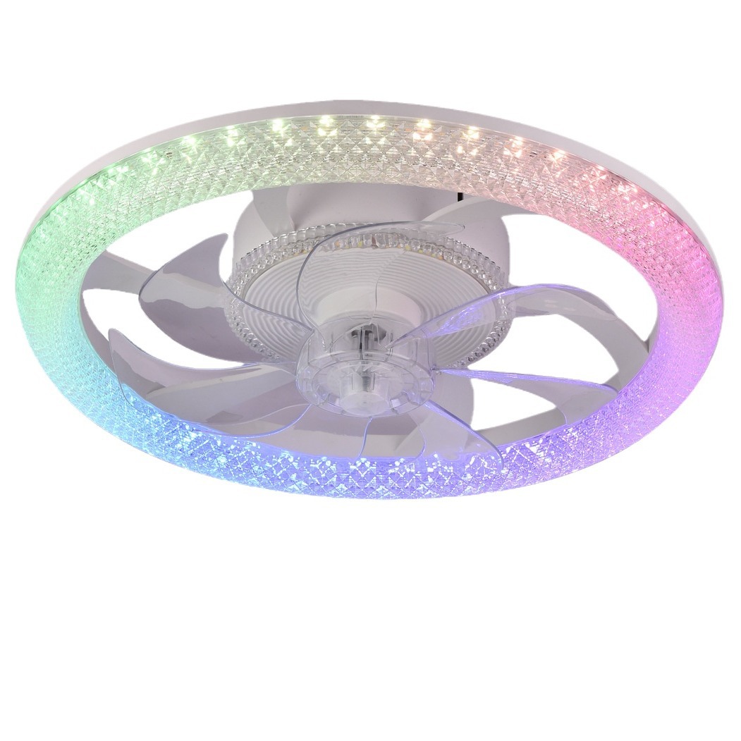 Transfronterizo caliente RGB dormitorio ventilador de techo luz graffiti inteligente restaurante ventilador luces Zhongshan ventilador lámpara fábrica