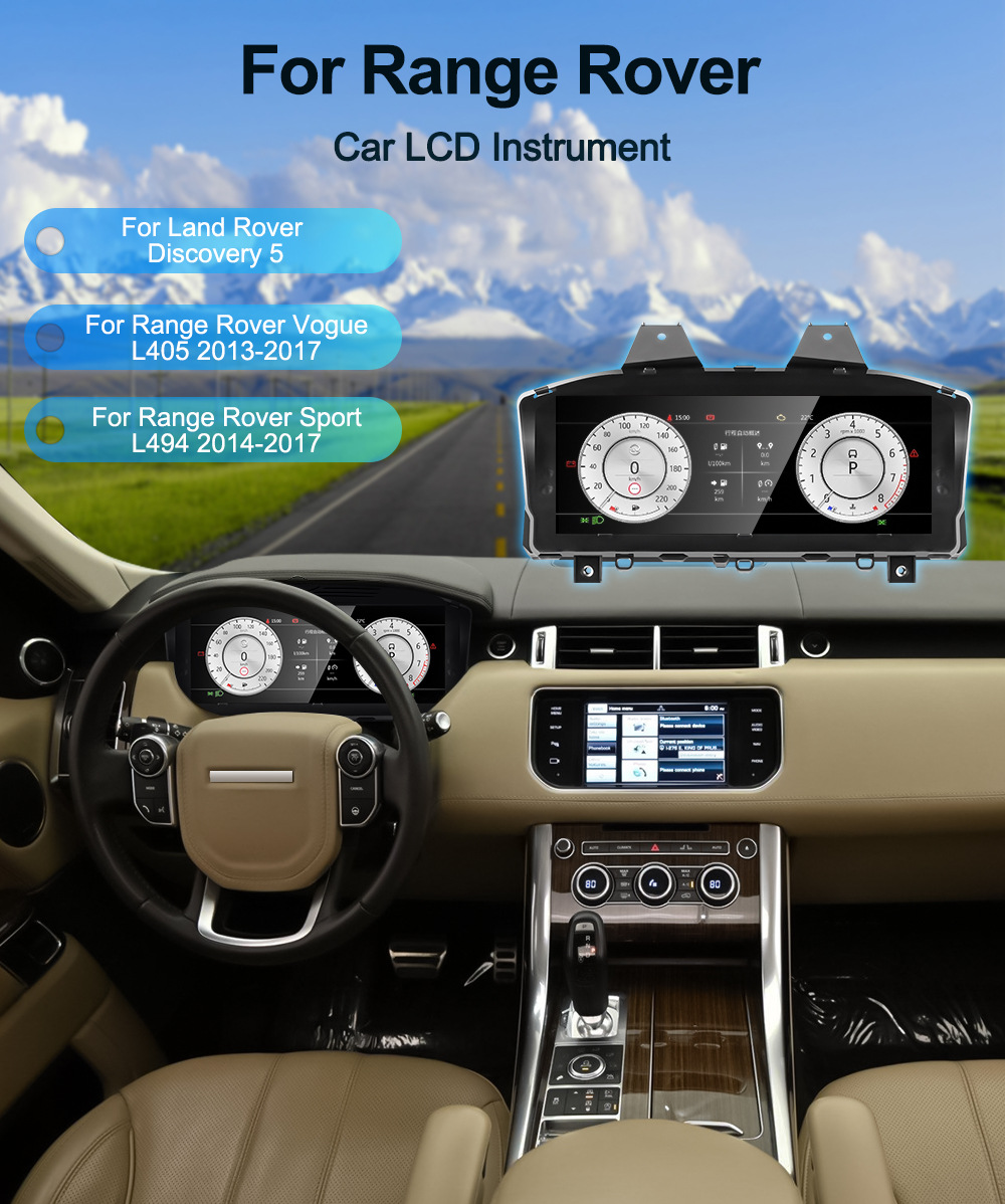Suitable for Land Rover Range Rover Evoque Discovery 4 Lcd Instrument Upgrade Modification Car Speed and Fuel Gauge Dashboard