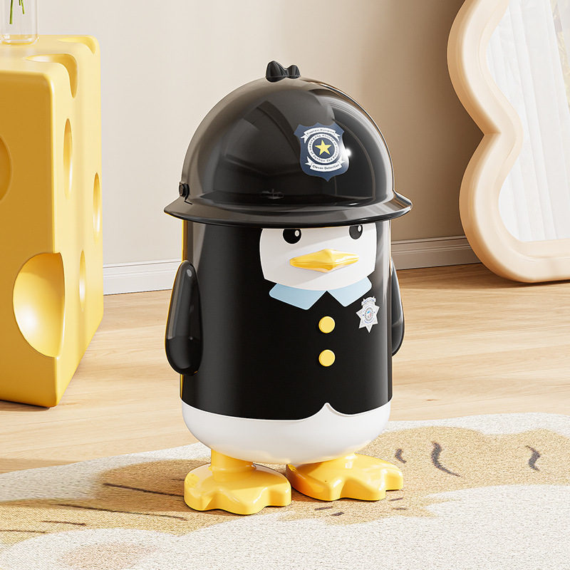 Cartoon Penguin Trash Can for Home Use, Large Capacity Kitchen Waste Bin, Creative and Cute, with Lid for Living Room and Bathroom Cartoon Penguin Trash Can for Home Use, Large Capacity Kitchen Waste Bin, Creative and Cute, with Lid for Living Room and Bathroom