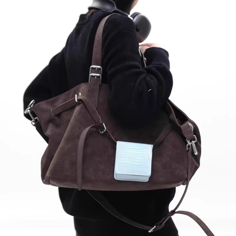 2025 New Suede Brown Galini Multi-Shape Modern Tote Bag Large Capacity Shoulder Crossbody Bag