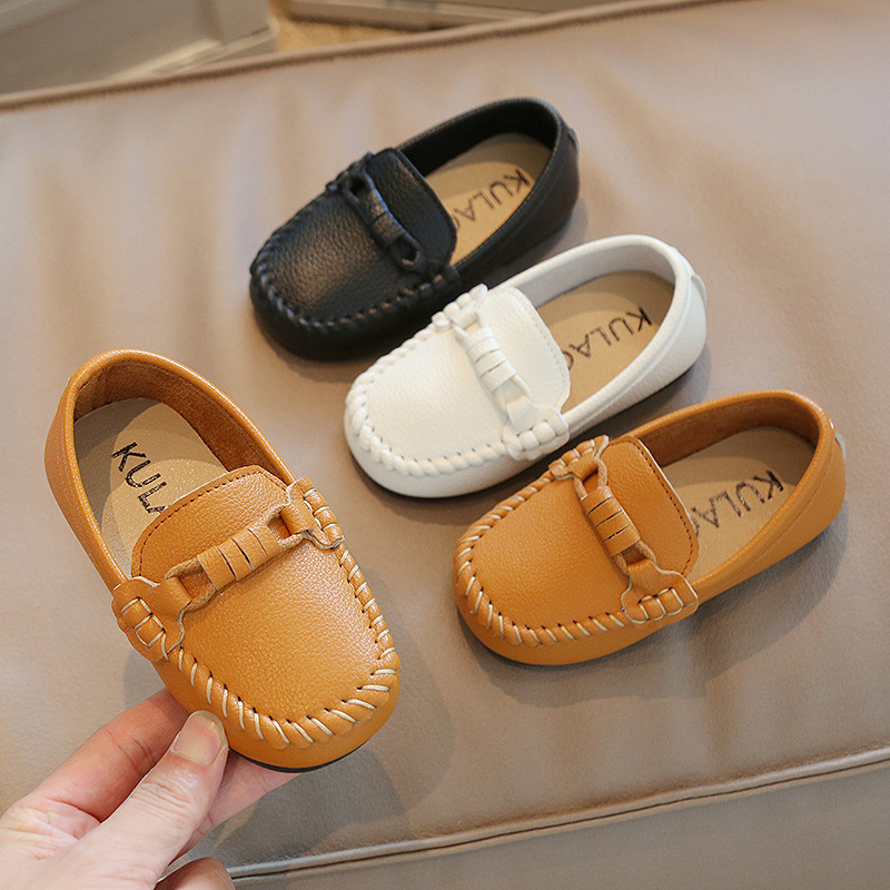 British Style Children's Leather Shoes Soft Sole Slip-on Boys' Shoes 2022 Autumn New Baby Shoes Children's Shoes Trendy
