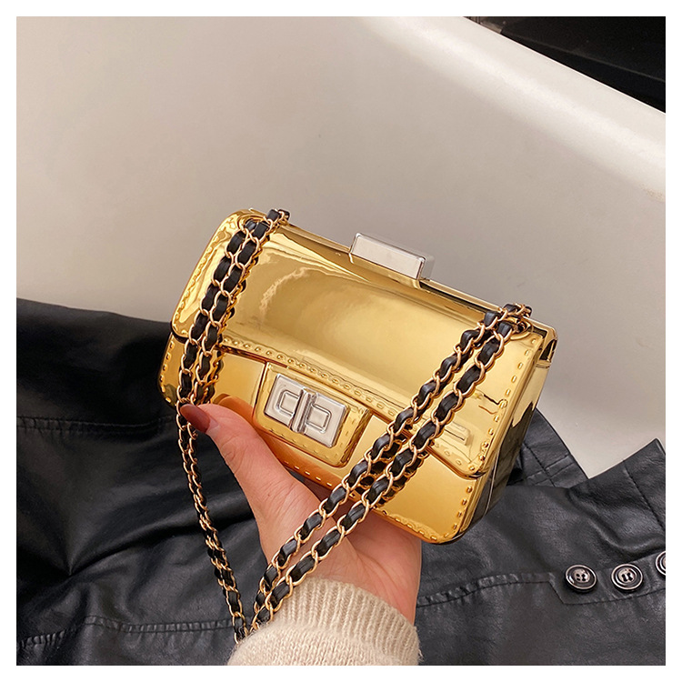 Ženska torba za rame, mala četvrtasta torba s lancem_voghion.com