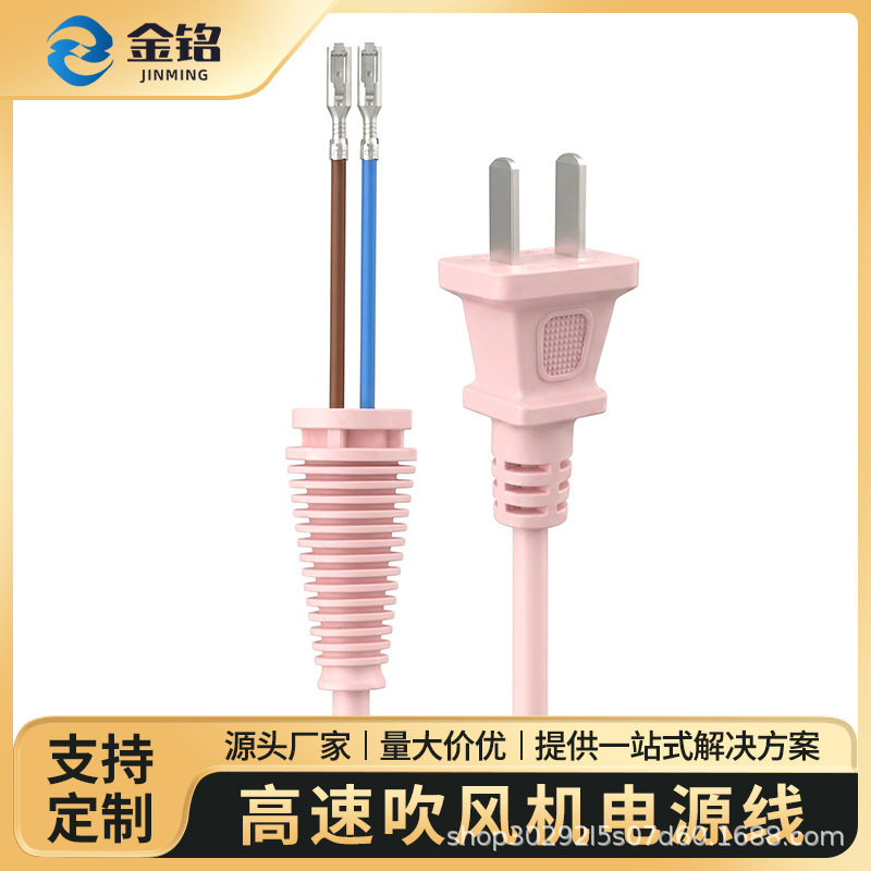 Wholesale High-Speed Hair Dryer Power Cord, National Standard Two-Pin Power Cord with Locking Mechanism, Dedicated Power Supply for Hair Dryers