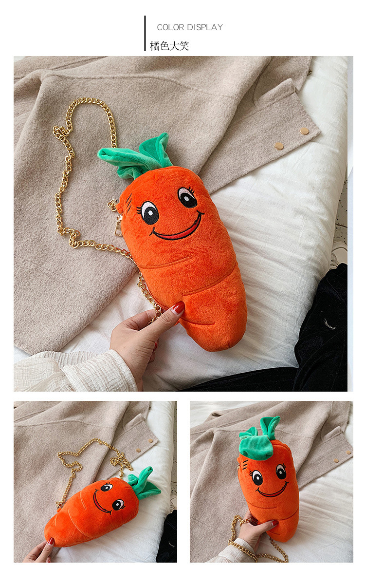 Cute Carrot Shoulder Messenger Plush Bag Wholesale Nihaojewelry display picture 8