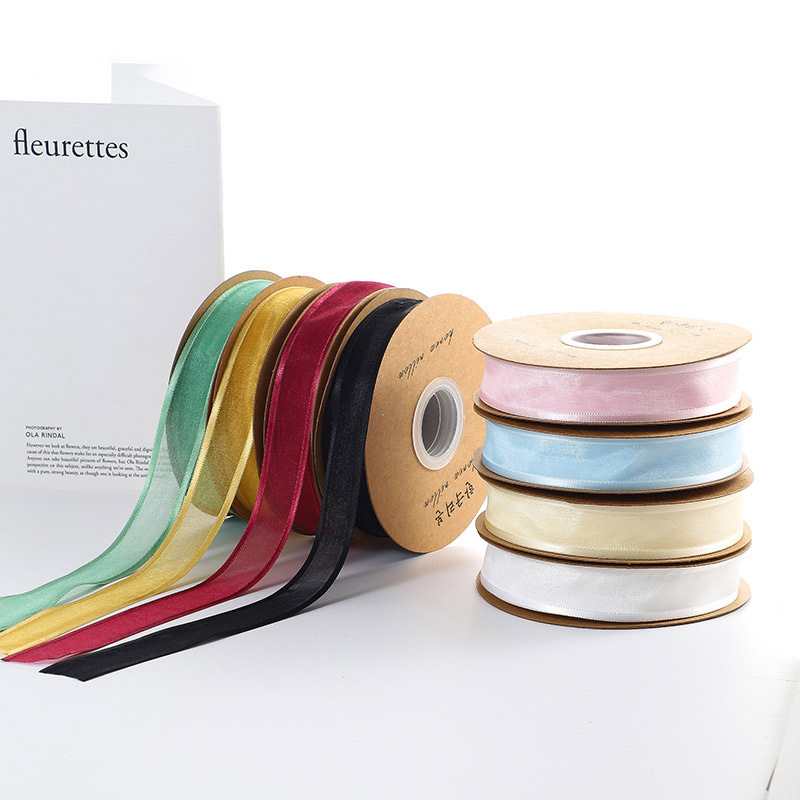 2,5 cm borde ancho hilo de nieve regalo embalaje cinta Ropa Accesorios cinta al por mayor flor embalaje cinta personalización