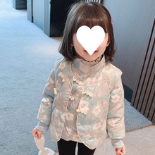 國風女童外套洋氣羽絨棉服2022新款網紅洋氣過年寶寶棉襖套裝