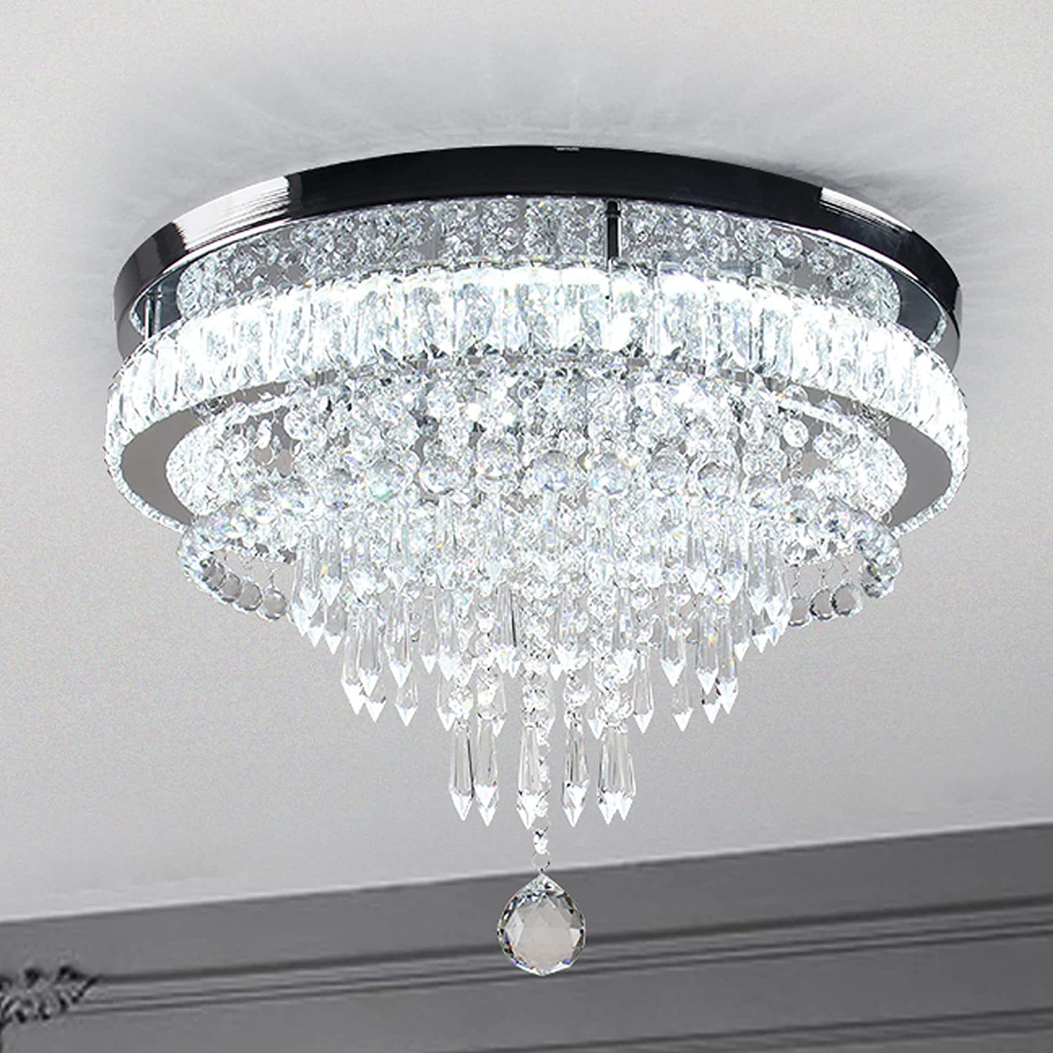 Modern chandelier crystal ceiling light LED lamps for bedroom restaurant hotel living room light stepless dimming