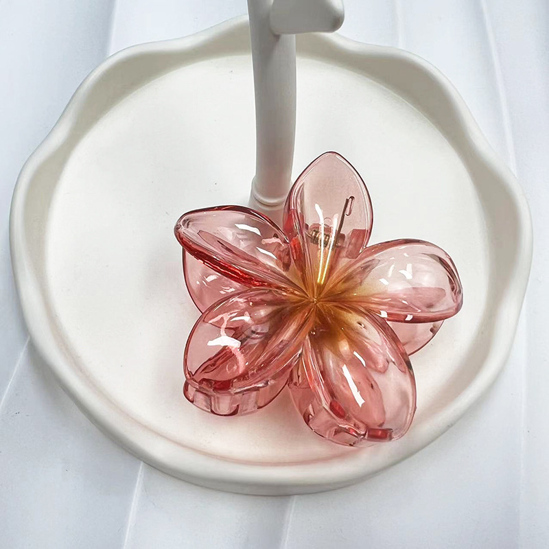 8cm 투명 레드 오렌지 하트