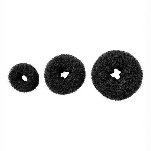 Meatball hair styler for children, donut bud fluffy hair band for women, Korean version, simple black, versatile styler