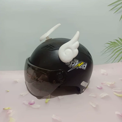 GB Certified Electric Vehicle Helmet Summer Helmet Electric Motorcycle Sunscreen Half Helmet for Men and Women Lightweight Anti-fall (Motosiklet kaskı (dəbilqə)) - harley-style-matte-black-sunscreen-short-white-wings-adult-model-comes-with-lightning-stickers