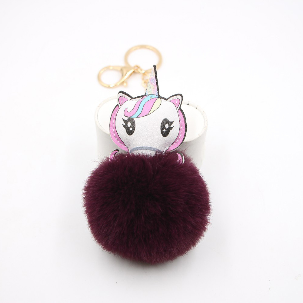 Cross-border Unicorn Plush Bag Keychain Accessories Small Pendant Pony Head Boutique Small Gift Wallet Pendant display picture 4