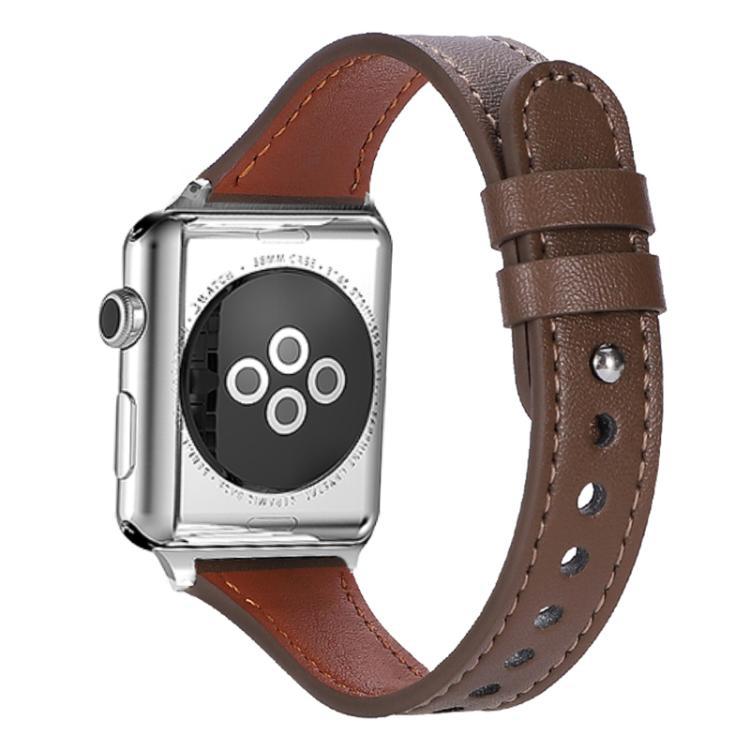 Correa de cuero de cintura de doble anillo de un solo clavo para Apple Watch 38mm - 49mm