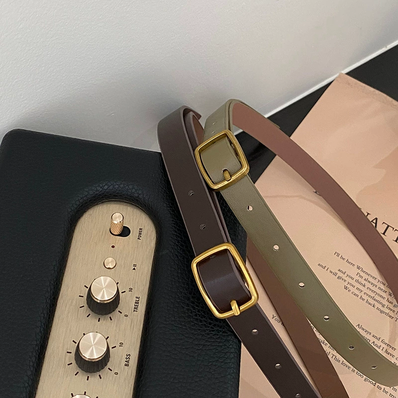 Ремень Jiangzuo в стиле ретро, однотонный, в стиле блогеров, с регулируемой металлической пряжкой, простой стиль, стиль 103ins