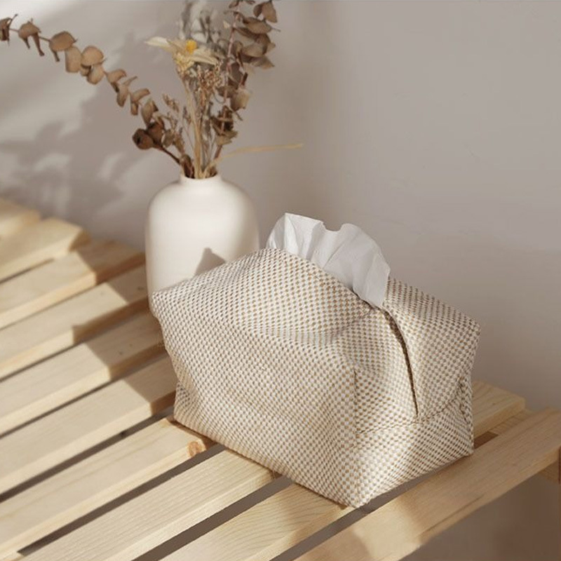Caja de toallas de tela de algodón, alojamiento residencial simple, caja de extracción de aire creativa, caja de almacenamiento de toallas de mesa de comedor doméstica