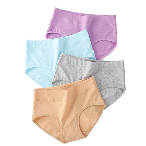 Factory Direct mid-waist underwear women's 95 cotton middle-aged mom sexy seamless skin-friendly solid color women's briefs