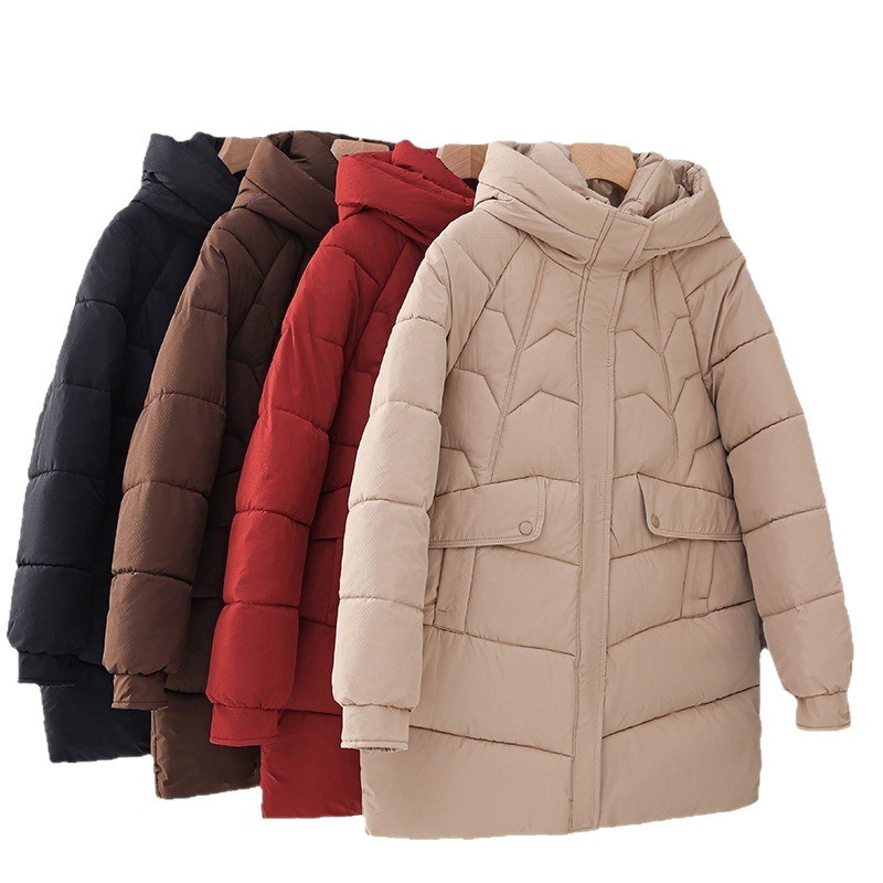 Invierno de 2025 nuevo estilo de estilo universitario estilo largo de moda ocio engrosado algodón chaqueta de algodón image 5