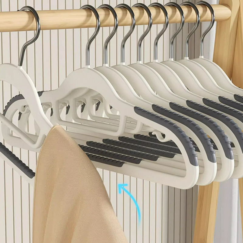 가정용 옷걸이, 흔적 없는 옷걸이, 미끄럼 방지 옷걸이, 어깨 각도 방지 플라스틱 2단 옷걸이, 습식 및 건식 옷 지지대